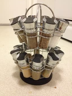 SALE! multiple kitchen items -- pan, strainer, glasses, spice rack 2