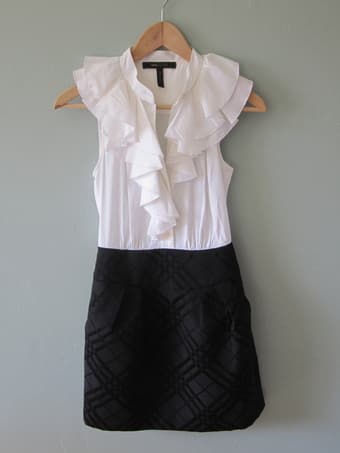 BCBG Max Azria black and white cocktail dress women's size 0 1
