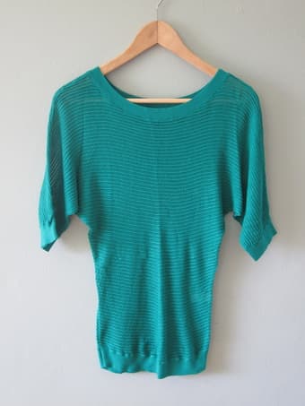 Express brand jade green dolman sleeve top women's size XS 1