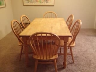 Moving sale: Farm Table & 6 chairs/treadmill/armoire/double bed 1
