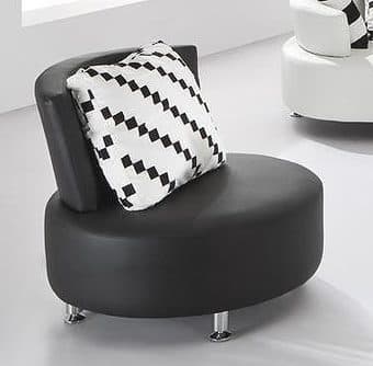White/black leather Sectional sofa + additional chair + pillows 3