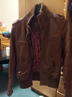Berksha Brown Faux Leather Jacket Size S - $30 1