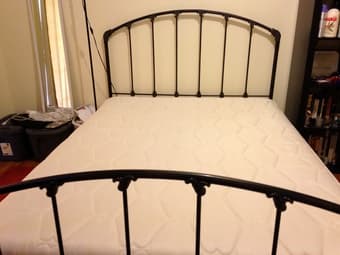 Queen Size Mattress, Box Spring, and Beautiful Frame $500 1