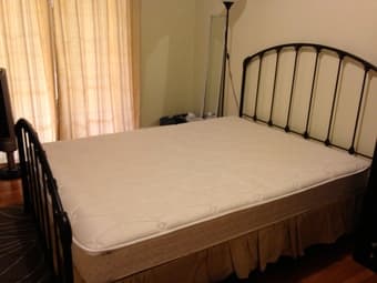 Queen Size Mattress, Box Spring, and Beautiful Frame $500 2