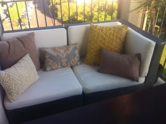 Outdoor loveseat - waterproof, washable cushion covers - $500 2