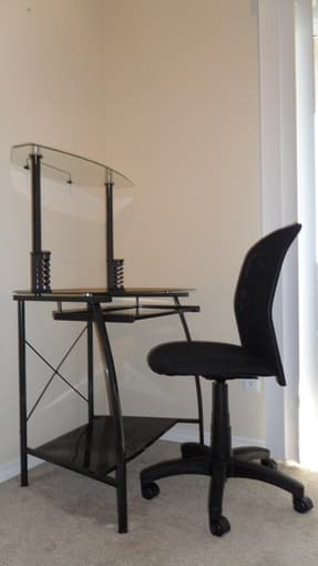 Beautiful glass-top computer desk and chair for sale - $100 1