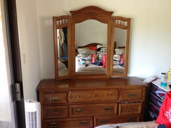 Vintage 3 piece - Vanity, night stand and headboard... $75 for all 1