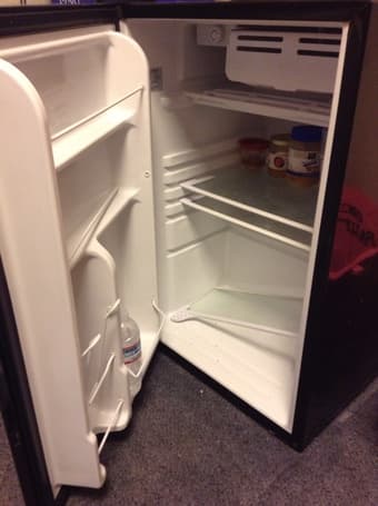 Black mini fridge, $75 2