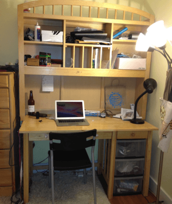 Nice hardwood desk and hutch $95 1