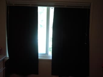 1-year old blackout curtain and rod 1