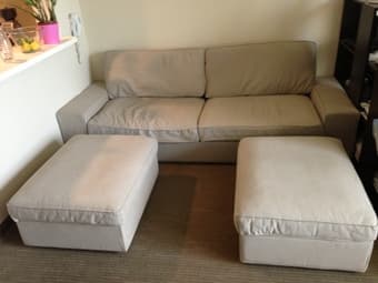 IKEA KIVIK sofa bed plus two matching footstools 1