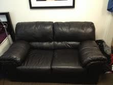 Selling a Brown Leather LoveSeat Couch 1
