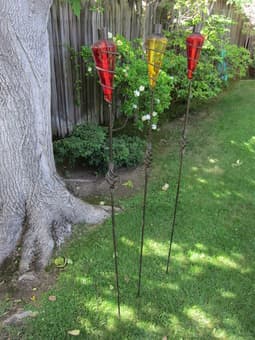 Stainless steel & glass tiki torches (6) - $20 1