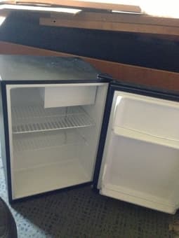 mini-fridge and fan for sale 1