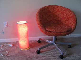 Orange chair and lamp $40 2