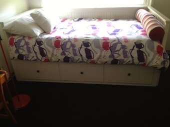 HEMNES Bed w 3 drawers, 2 matresses, pillows, bedsheets, blankets $250 2