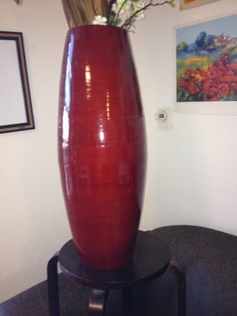 large (2 feet tall) red vase, $7 OBO 1
