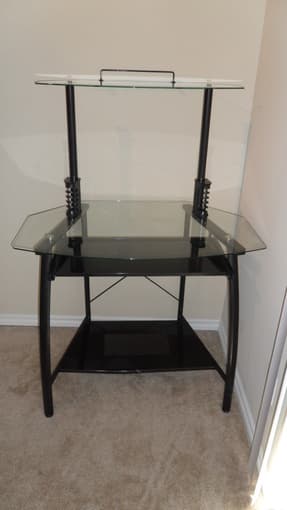 Beautiful glass-top computer desk and chair for sale - $100 OBO 1