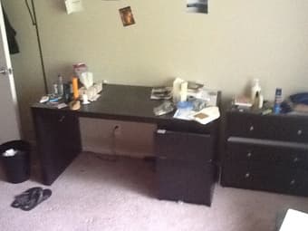 Queen Bed Frame and Bedding, Desk, Kitchen Table for sale 2