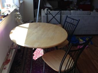 Dinner table with 4 chairs, $60 1