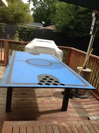 Beer pong table, binders, books, DVDs 1