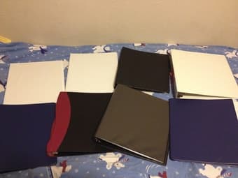 Beer pong table, binders, books, DVDs 2