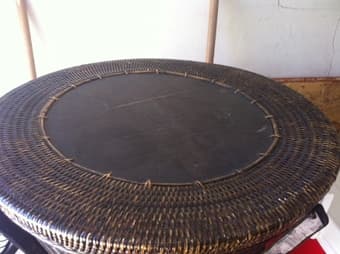 Wicker basket with storage inside 2