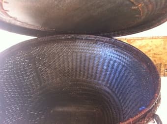 Wicker basket with storage inside 3