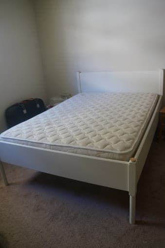 Moving Sale: full size bed frame +Matress 80$ 1