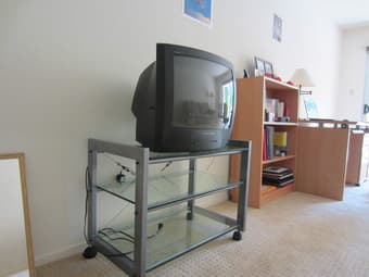 Glass and Metal TV stand - $20 1