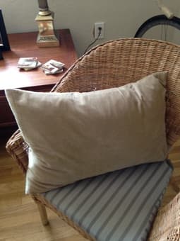 (2) Matching Brown Wicker Chairs with Cushions - $50 2