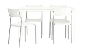 White Ikea Dinning Table and 4 Chairs (Matching Set) - $80 1