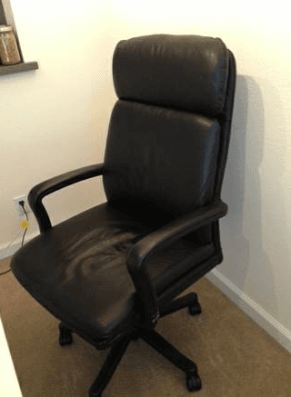 Cabot Wrenn Black Leather OFFICE CHAIR - $100 1