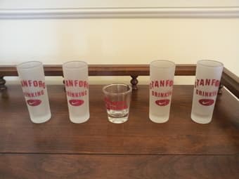 Brand New Shotglass Set of 5, "Stanford Drinking" for $10 1