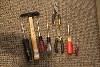 Moving sale: Tool box and batteries 1