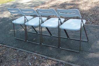 NISSE folding chairs, white (IKEA) - $40 2