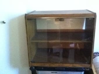 Cabinet with glass doors-$30 1