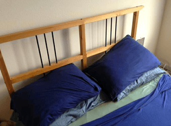 Pine Bed Frame, Slatted Bed Base, and Organic Mattress - $200 3