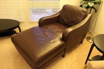 dark brown leather Macy's chaise great conditions - best offer 1