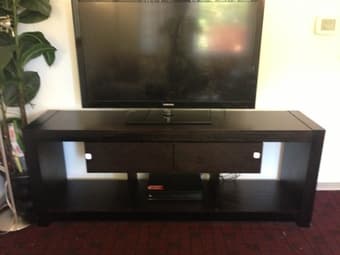 Dark wood modern style entertainment/TV stand - best offer 1