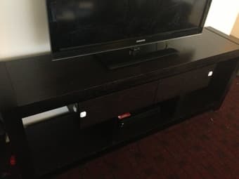 Dark wood modern style entertainment/TV stand - best offer 3