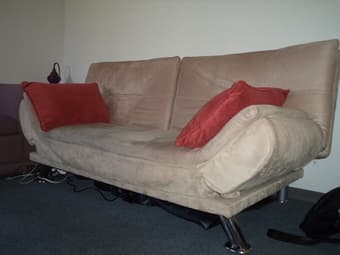 Move out sale: Beige couch/foldout bed - selling at an amazing price! 3