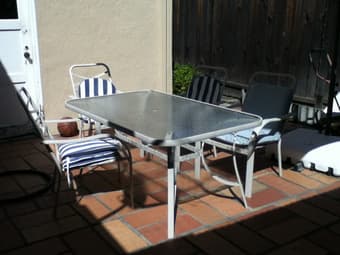 Patio table with four chairs; $40 OBO 1