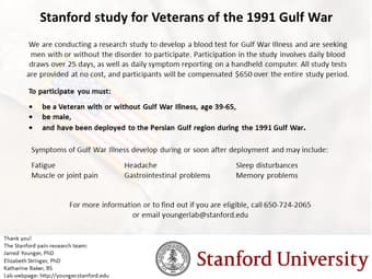 Did you serve in the 1991 Gulf War? Paid Stanford research study 1