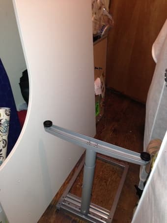White corner table (Ikea GALANT) - $50 obo 1