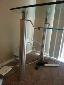 Great Dining Table- 2 Layer Glass & Metal (silver) - $100 2
