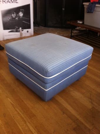 Sofa bed / sleeper, chair, footstool, two pillows - $120 3