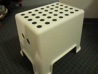 Ikea Bolmen stool - $5, Ikea water jar - $3, 24 hangers - $5 1