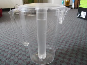 Ikea Bolmen stool - $5, Ikea water jar - $3, 24 hangers - $5 2