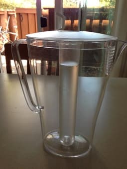 Salad bowl, drinks pitcher, oil & vinegar dropper, cork mats 3